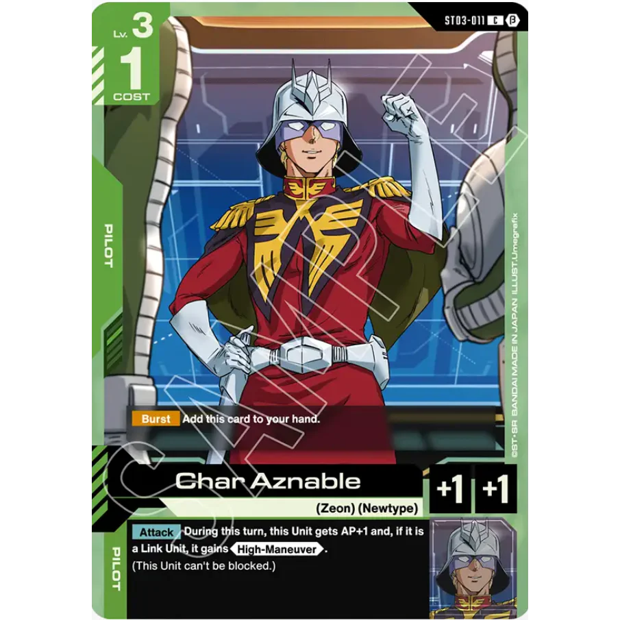 Gundam TCG | Baraja de Demostracion de Char Aznable Inglés 2025